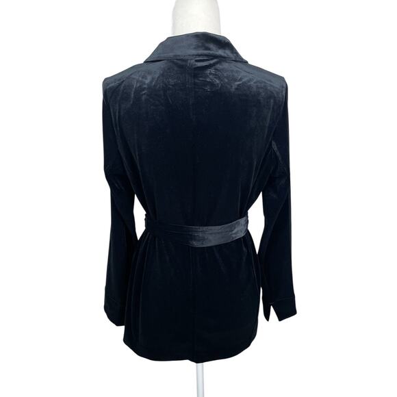 J.Jill Wearever Collection Velvet One Button Belted Blazer Black Women's Sm NEW - Picture 6 of 14